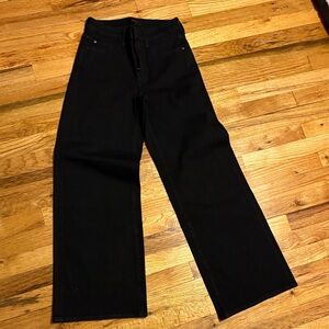 Quince Black Flare Wide-Leg Jeans
